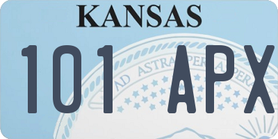 KS license plate 101APX