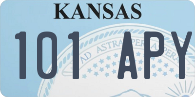 KS license plate 101APY