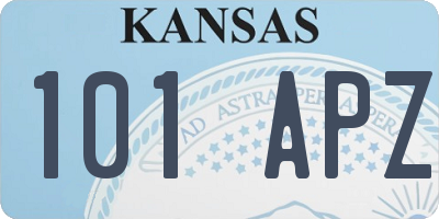 KS license plate 101APZ