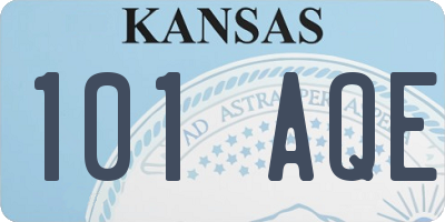 KS license plate 101AQE