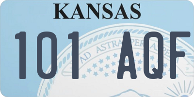 KS license plate 101AQF