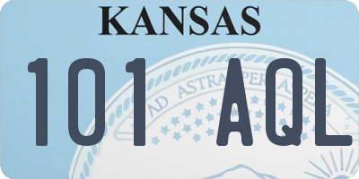 KS license plate 101AQL