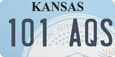 KS license plate 101AQS