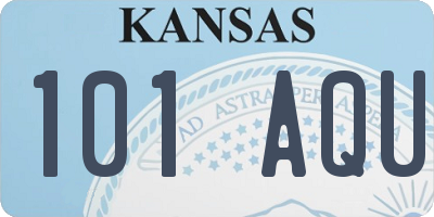 KS license plate 101AQU