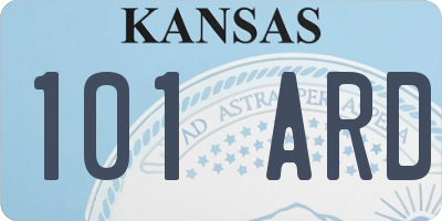 KS license plate 101ARD