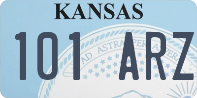 KS license plate 101ARZ