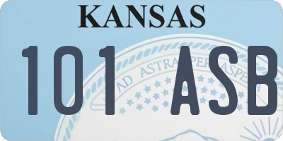 KS license plate 101ASB