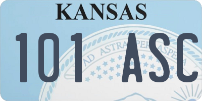 KS license plate 101ASC