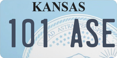 KS license plate 101ASE