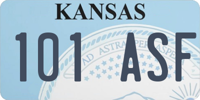 KS license plate 101ASF