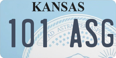 KS license plate 101ASG