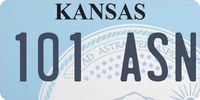 KS license plate 101ASN