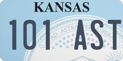 KS license plate 101AST