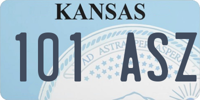 KS license plate 101ASZ