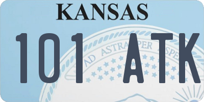 KS license plate 101ATK