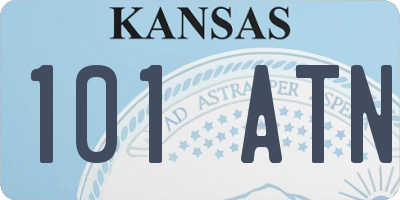 KS license plate 101ATN