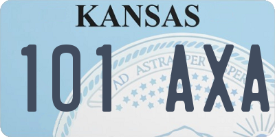 KS license plate 101AXA