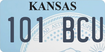 KS license plate 101BCU