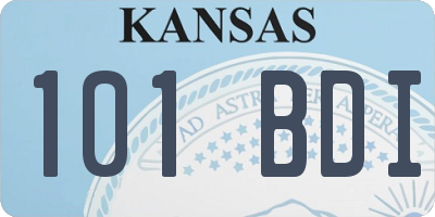 KS license plate 101BDI