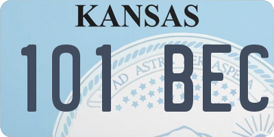 KS license plate 101BEC
