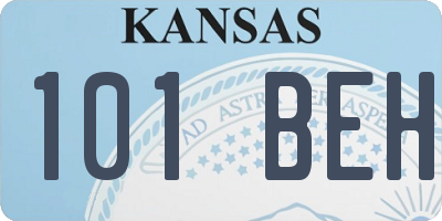 KS license plate 101BEH
