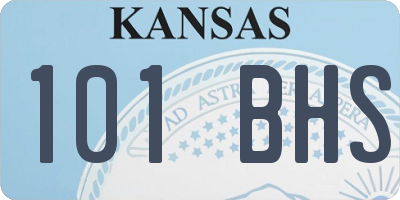 KS license plate 101BHS
