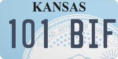 KS license plate 101BIF