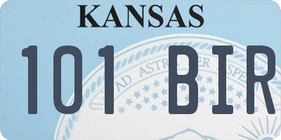 KS license plate 101BIR
