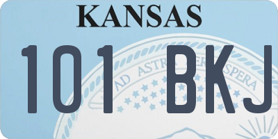 KS license plate 101BKJ