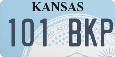 KS license plate 101BKP