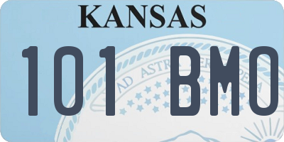 KS license plate 101BMO