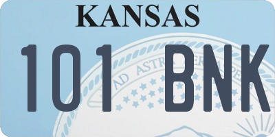KS license plate 101BNK