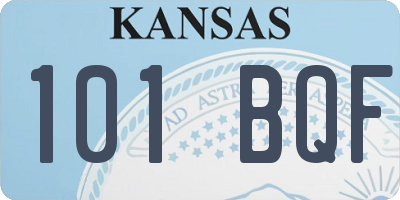 KS license plate 101BQF