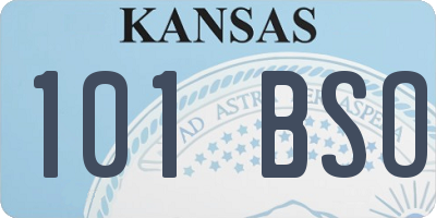 KS license plate 101BSO