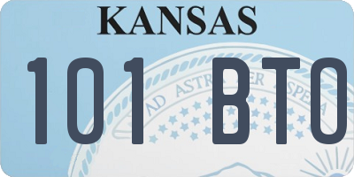 KS license plate 101BTO