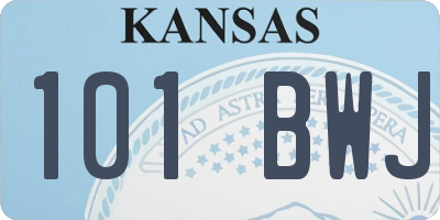 KS license plate 101BWJ
