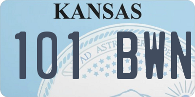 KS license plate 101BWN