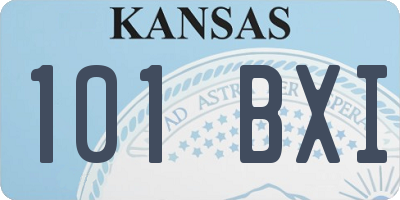 KS license plate 101BXI