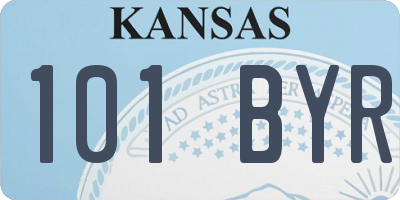 KS license plate 101BYR