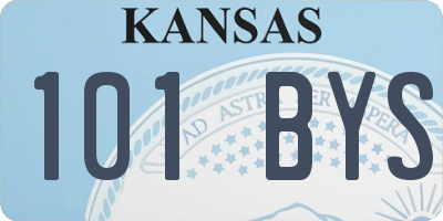 KS license plate 101BYS