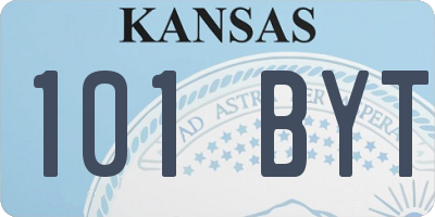 KS license plate 101BYT