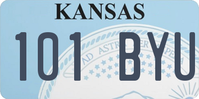 KS license plate 101BYU