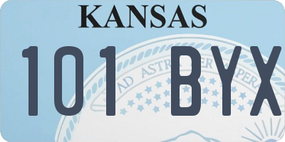 KS license plate 101BYX