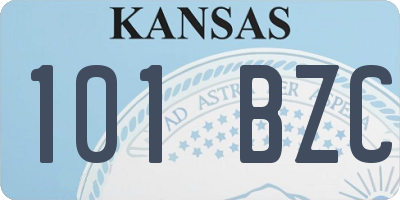 KS license plate 101BZC