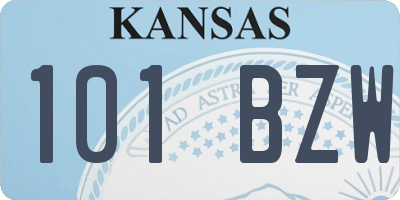 KS license plate 101BZW