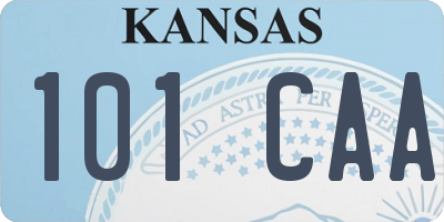KS license plate 101CAA