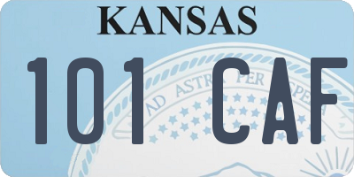 KS license plate 101CAF