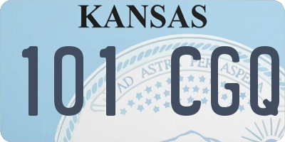 KS license plate 101CGQ
