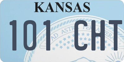 KS license plate 101CHT
