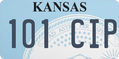 KS license plate 101CIP
